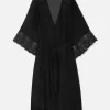 Sheer Eyelash Lace Trim Robe