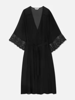 Sheer Eyelash Lace Trim Robe