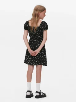 Shirred Floral Dress