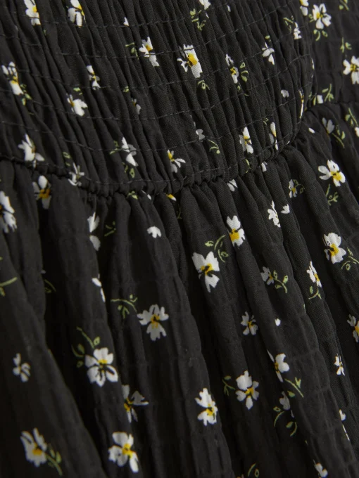 Shirred Floral Dress