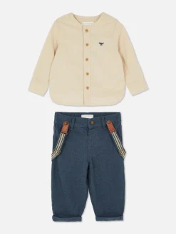 Shirt And Pants With Suspenders