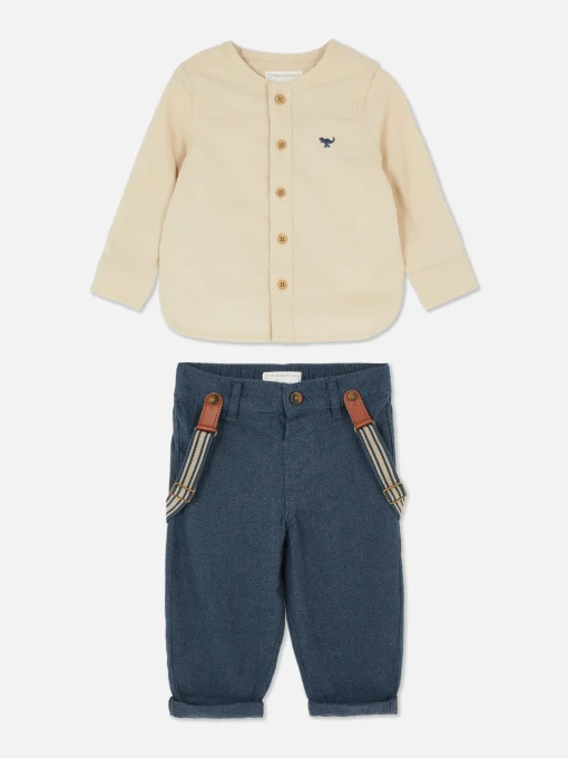 Shirt And Pants With Suspenders