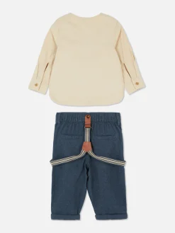 Shirt And Pants With Suspenders