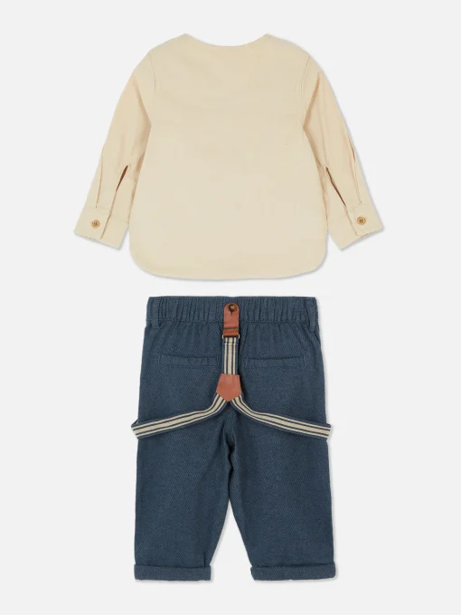 Shirt And Pants With Suspenders
