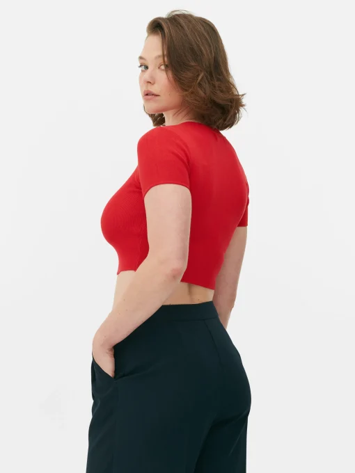 Short Sleeve Cropped Sweater