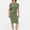 Short Sleeve Midi Sweater Dress