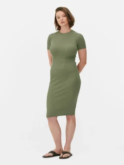 Short Sleeve Midi Sweater Dress