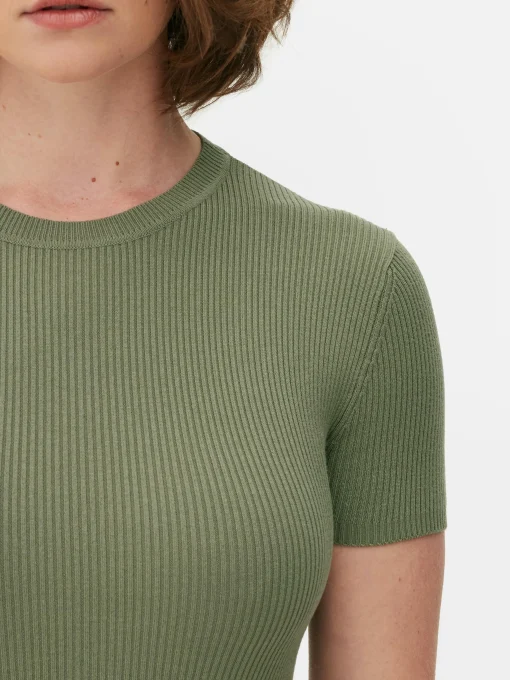 Short Sleeve Midi Sweater Dress