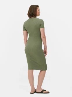 Short Sleeve Midi Sweater Dress