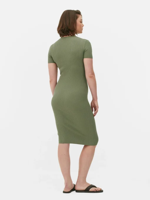 Short Sleeve Midi Sweater Dress