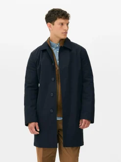 Single-Breasted Long Raincoat