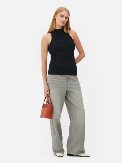 Sleeveless Cable Knit Tank