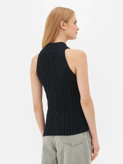 Sleeveless Cable Knit Tank