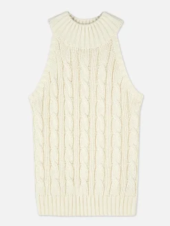 Sleeveless Cable Knit Tank