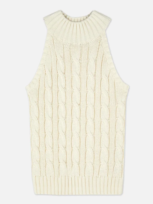 Sleeveless Cable Knit Tank