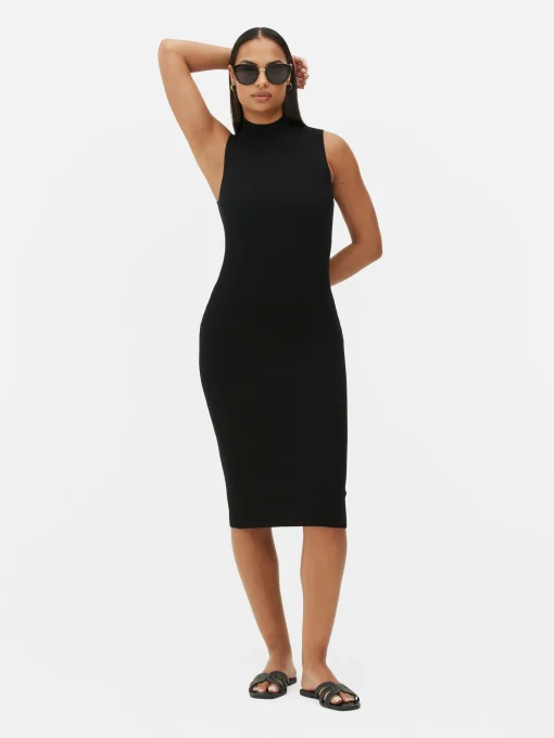 Sleeveless Midi Knit Dress