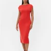 Sleeveless Ruched Midi Dress