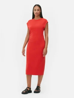 Sleeveless Ruched Midi Dress