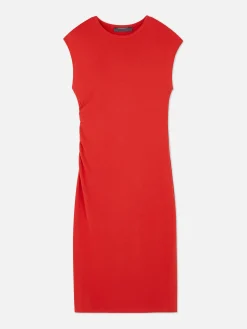Sleeveless Ruched Midi Dress