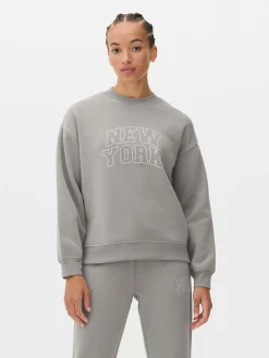 Slogan Crew Neck Sweatshirt