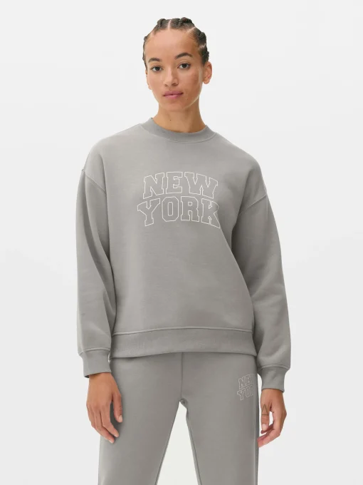 Slogan Crew Neck Sweatshirt
