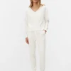 Slouchy V-Neck Long Sleeve Pajama Top