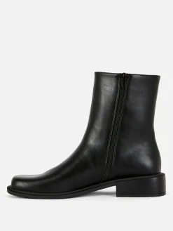 Square Toe Ankle Boots