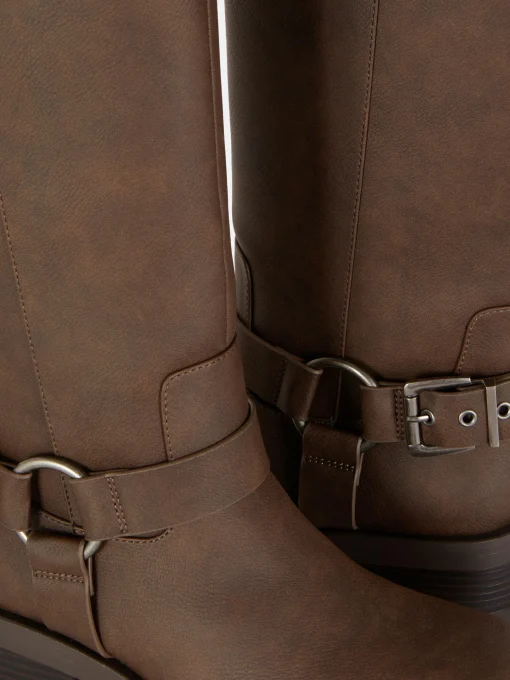 Square Toe Biker Boots