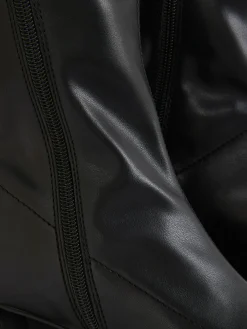 Square Toe Stretch Ankle Boots
