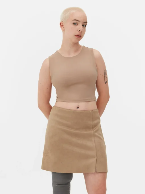 Stretch Cropped Racerback Tank
