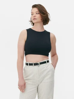 Stretch Cropped Racerback Tank