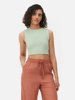 Stretch Cropped Racerback Tank