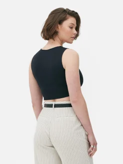 Stretch Cropped Racerback Tank
