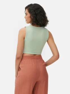 Stretch Cropped Racerback Tank