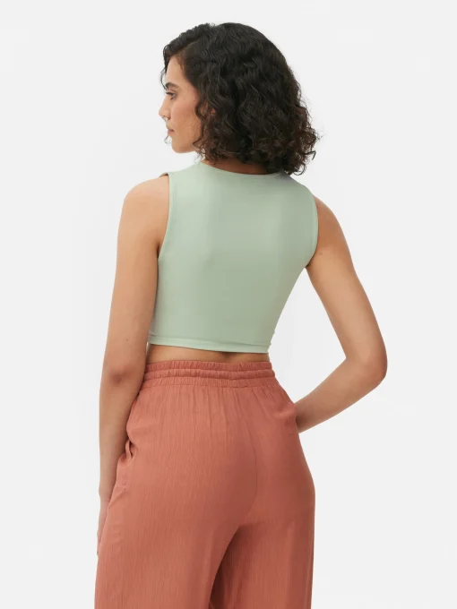 Stretch Cropped Racerback Tank