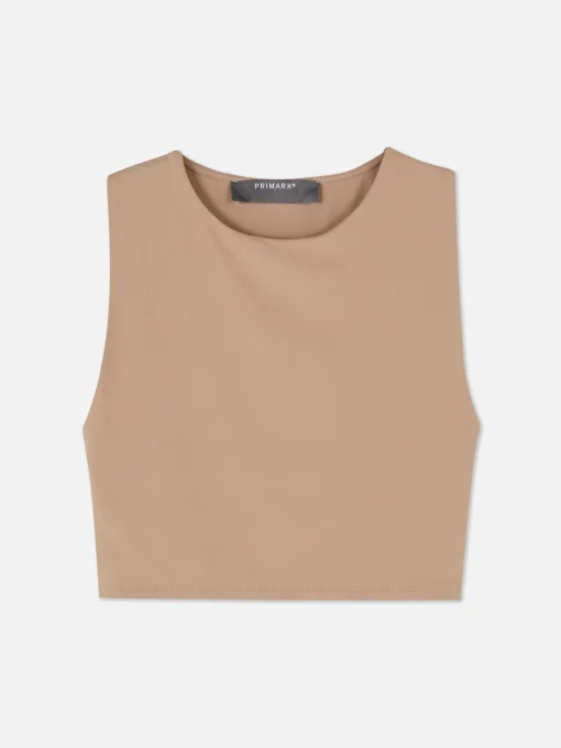 Stretch Cropped Racerback Tank