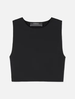 Stretch Cropped Racerback Tank