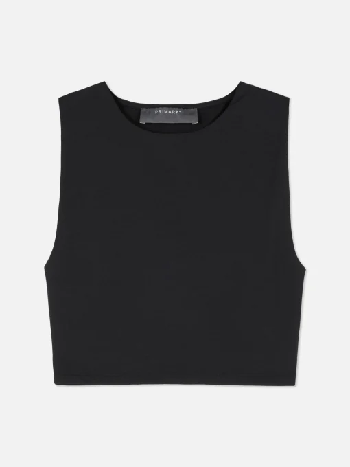 Stretch Cropped Racerback Tank