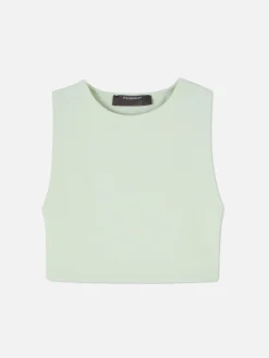 Stretch Cropped Racerback Tank
