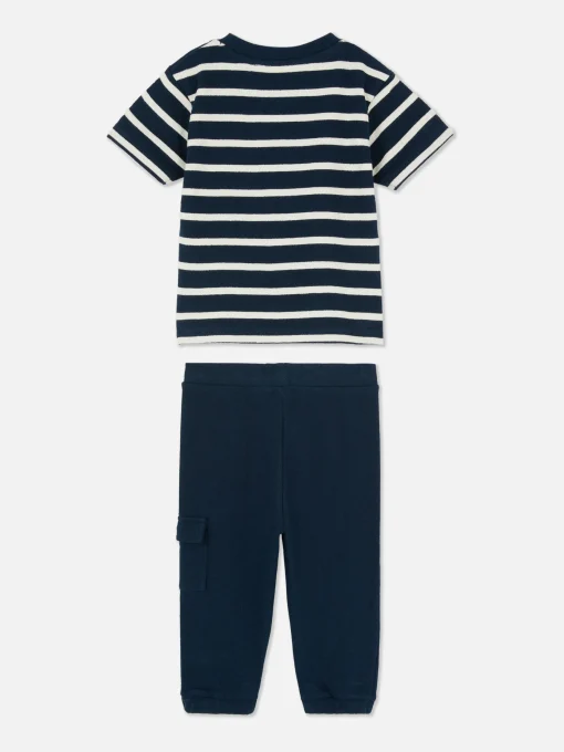 Stripe T-Shirt And Cuffed Joggers Set