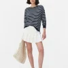 Striped Boat Neck Fine Knit Sweater