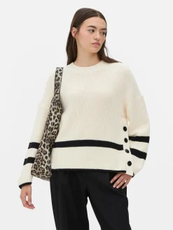 Striped Button Detail Sweater
