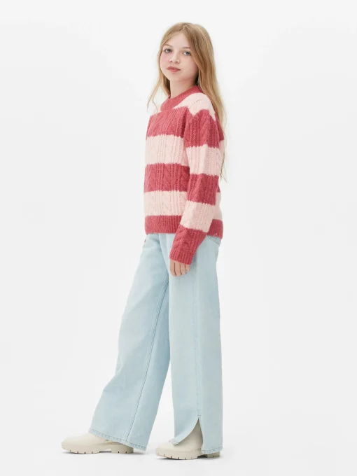 Striped Cable Knit Sweater