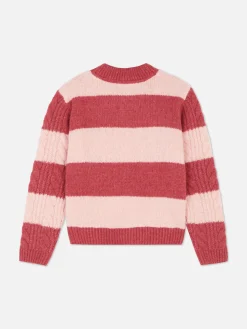 Striped Cable Knit Sweater
