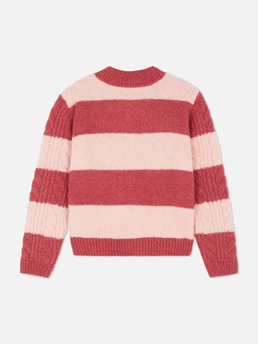 Striped Cable Knit Sweater