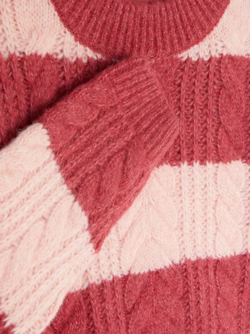Striped Cable Knit Sweater