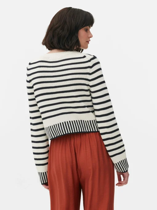 Striped Cropped Cardigan