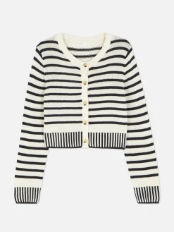 Striped Cropped Cardigan