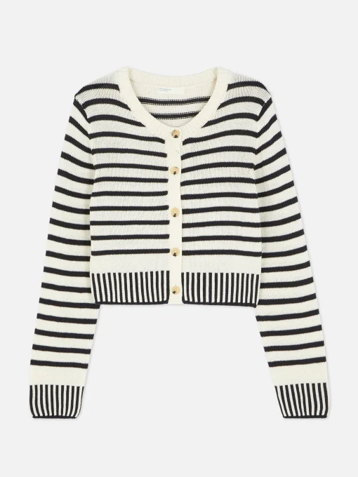 Striped Cropped Cardigan