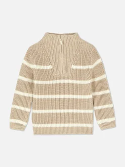 Striped Funnel Neck Sweater